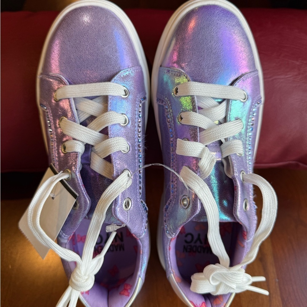 Madden NYC Shoes Iridescent Purple Kids Sneakers Runners Girls Size 3